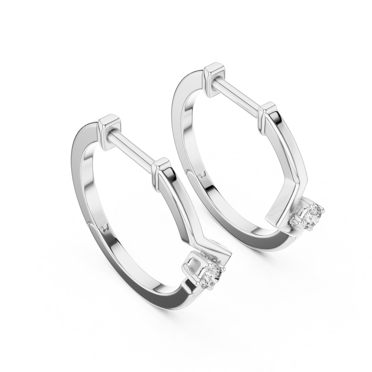 The corner edit diamond earring