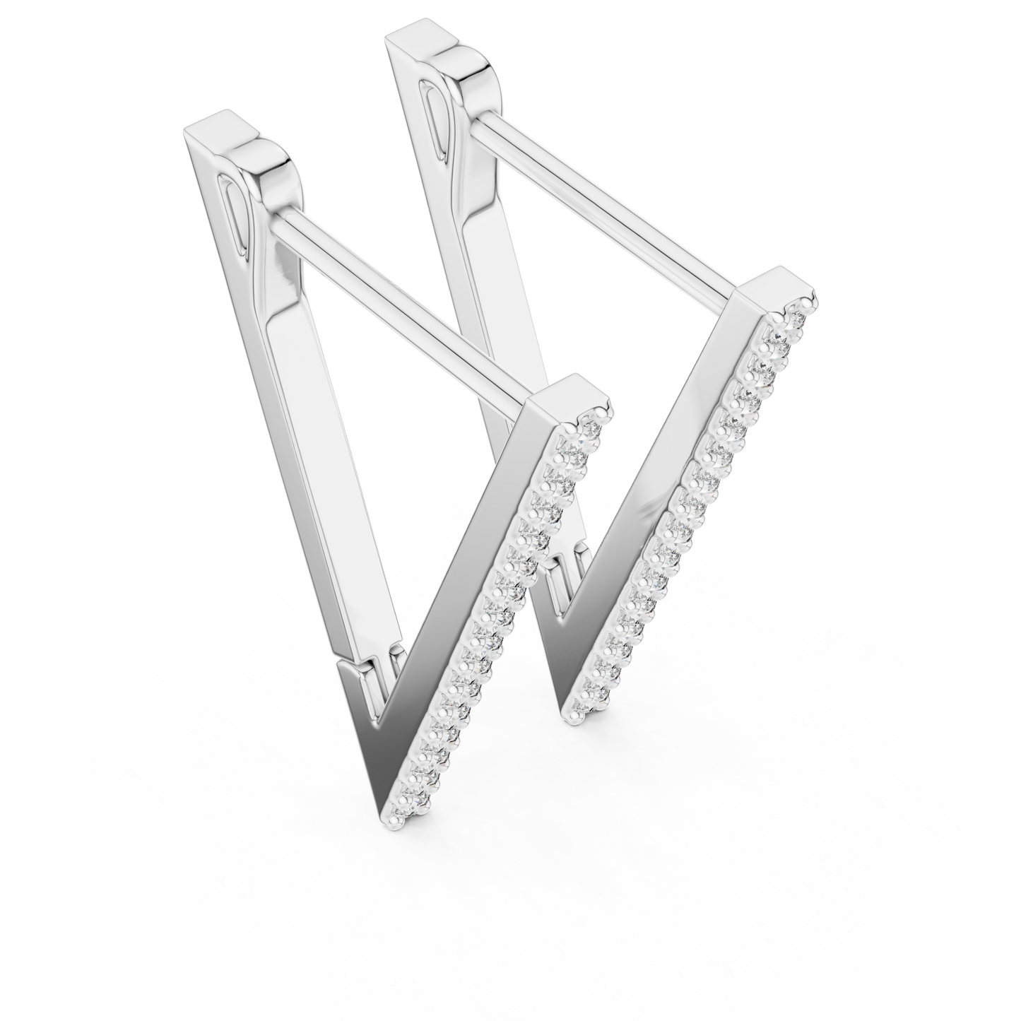 Classic frame diamond earring