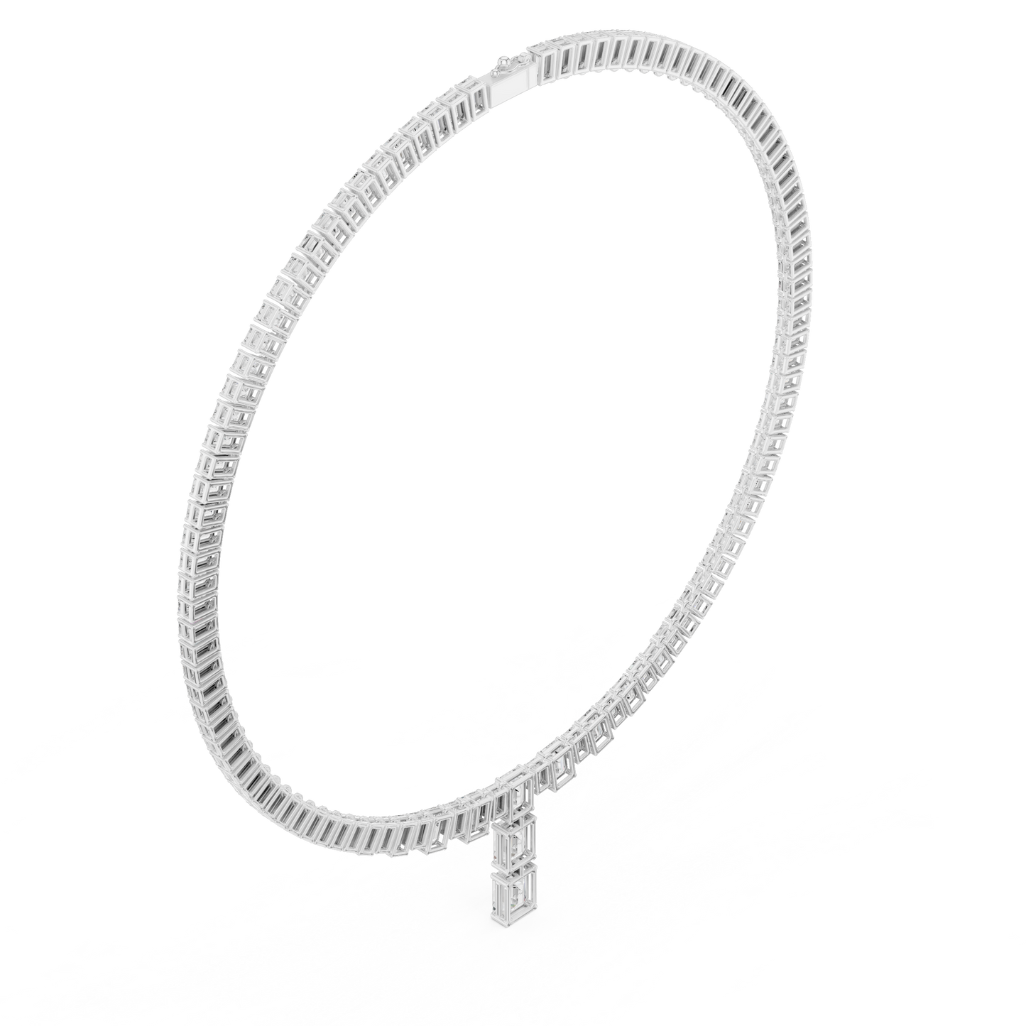 Baugette Solitaire Necklace