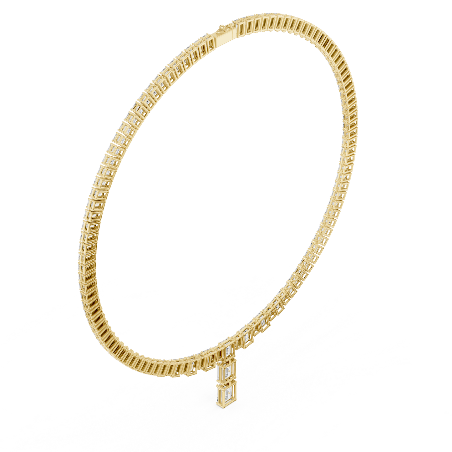 Baugette Solitaire Necklace