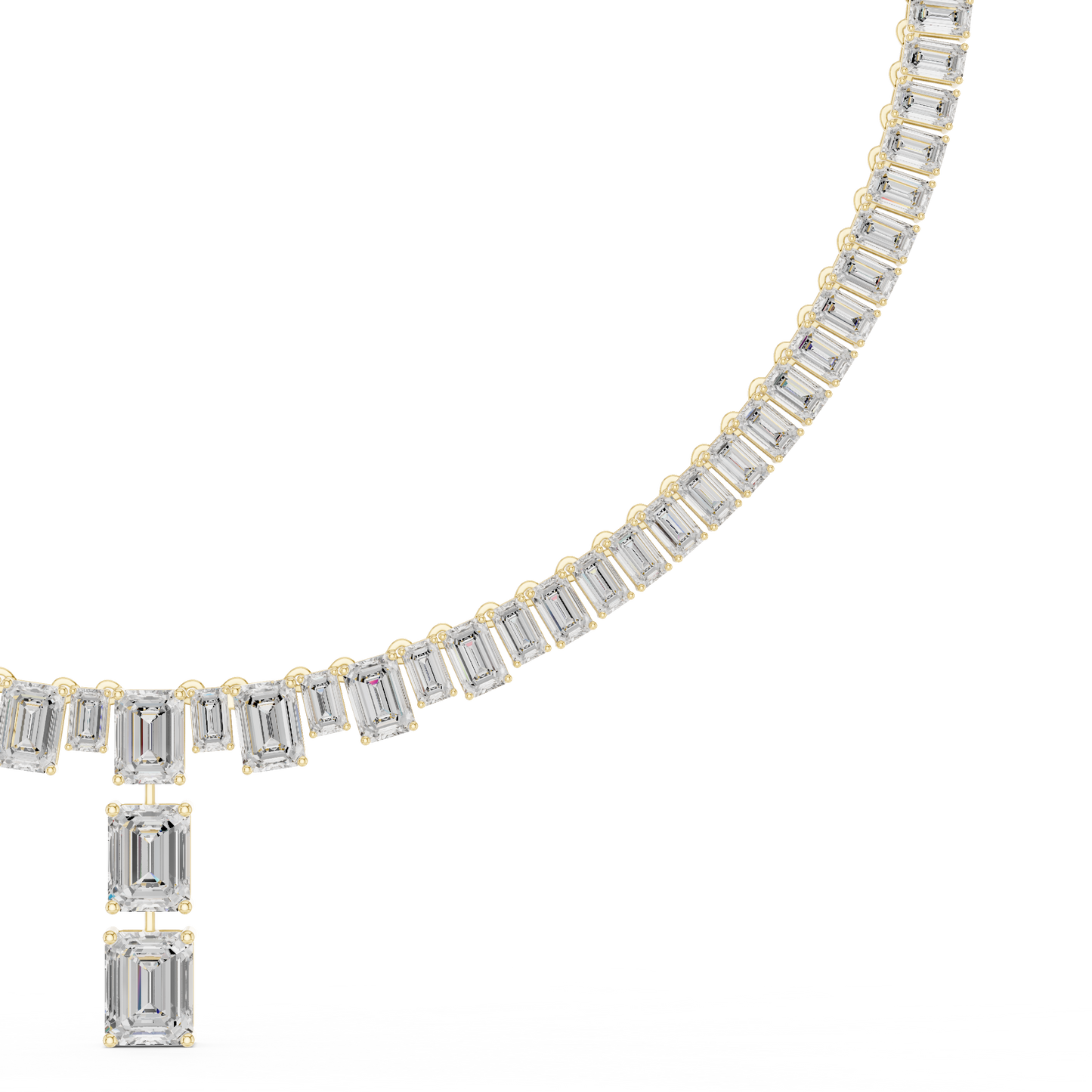 Baugette Solitaire Necklace